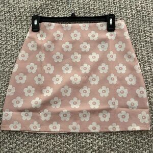 Pink floral mini skirt